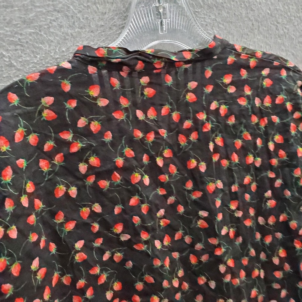 Victorias Secret Women Sleepwear XS Red Strawberry All Over Cardigan Open Front - Picture 8 of 8